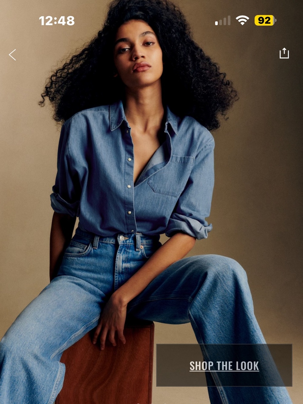 Sezane Max Shirt Deep Blue - Size 10